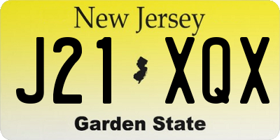 NJ license plate J21XQX
