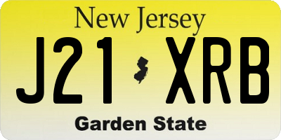 NJ license plate J21XRB