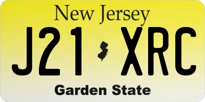 NJ license plate J21XRC