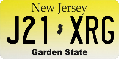 NJ license plate J21XRG