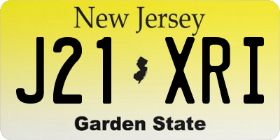 NJ license plate J21XRI