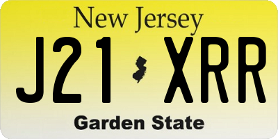 NJ license plate J21XRR