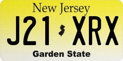 NJ license plate J21XRX