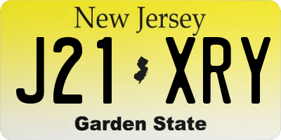 NJ license plate J21XRY
