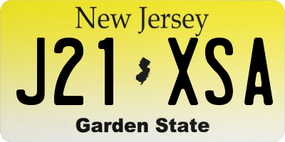 NJ license plate J21XSA