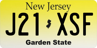 NJ license plate J21XSF