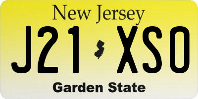 NJ license plate J21XSO