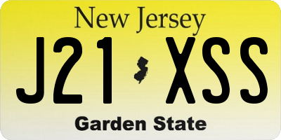 NJ license plate J21XSS