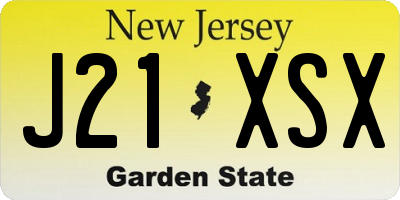 NJ license plate J21XSX