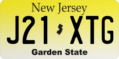 NJ license plate J21XTG