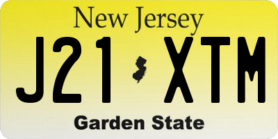 NJ license plate J21XTM
