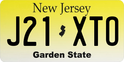 NJ license plate J21XTO