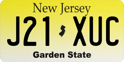 NJ license plate J21XUC