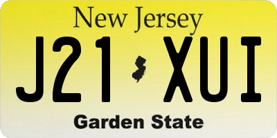 NJ license plate J21XUI