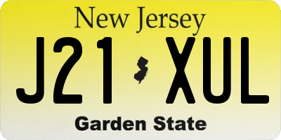 NJ license plate J21XUL