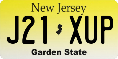 NJ license plate J21XUP