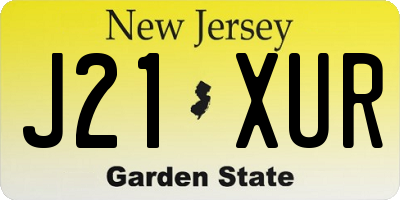 NJ license plate J21XUR