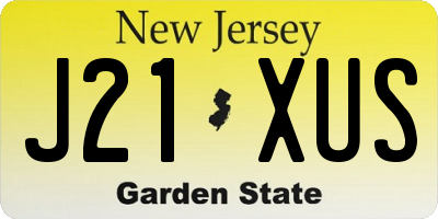 NJ license plate J21XUS