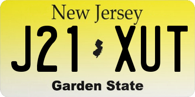 NJ license plate J21XUT