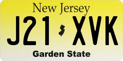 NJ license plate J21XVK