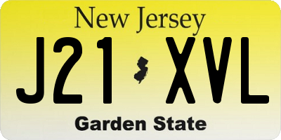 NJ license plate J21XVL