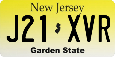 NJ license plate J21XVR