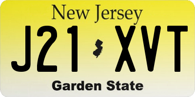 NJ license plate J21XVT
