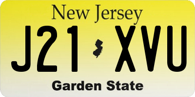 NJ license plate J21XVU