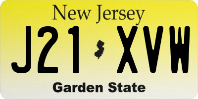 NJ license plate J21XVW