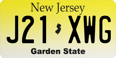 NJ license plate J21XWG
