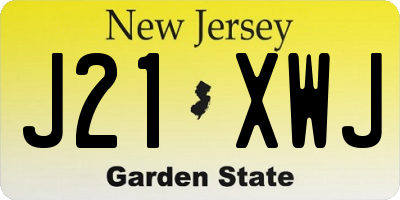 NJ license plate J21XWJ