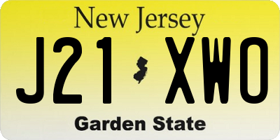 NJ license plate J21XWO