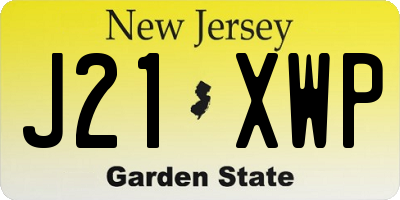 NJ license plate J21XWP