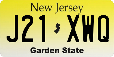 NJ license plate J21XWQ