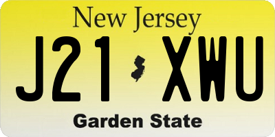 NJ license plate J21XWU