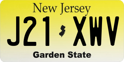 NJ license plate J21XWV