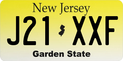 NJ license plate J21XXF