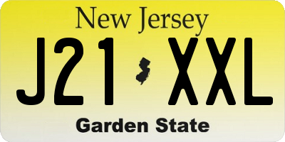NJ license plate J21XXL