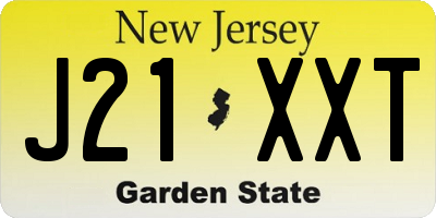 NJ license plate J21XXT