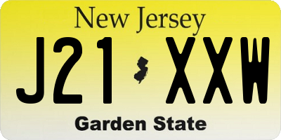 NJ license plate J21XXW
