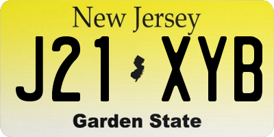 NJ license plate J21XYB