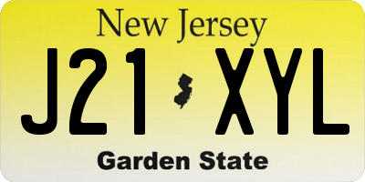 NJ license plate J21XYL