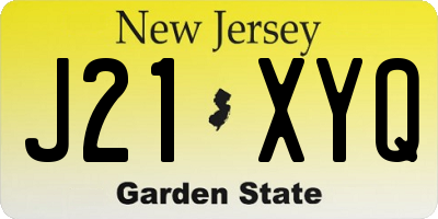 NJ license plate J21XYQ