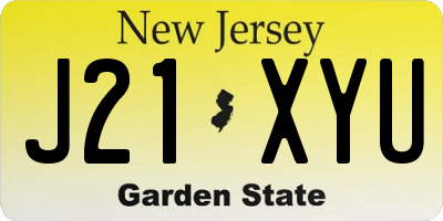 NJ license plate J21XYU