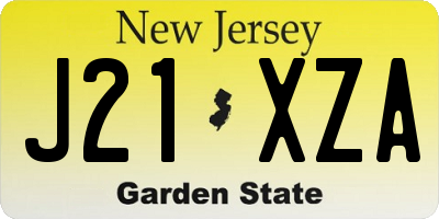 NJ license plate J21XZA