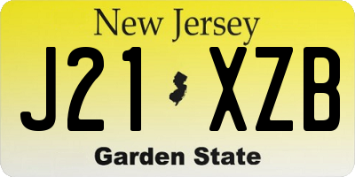 NJ license plate J21XZB