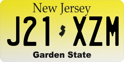 NJ license plate J21XZM
