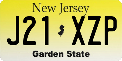 NJ license plate J21XZP