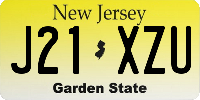 NJ license plate J21XZU