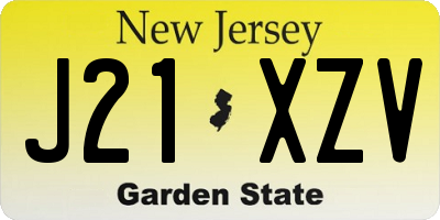 NJ license plate J21XZV